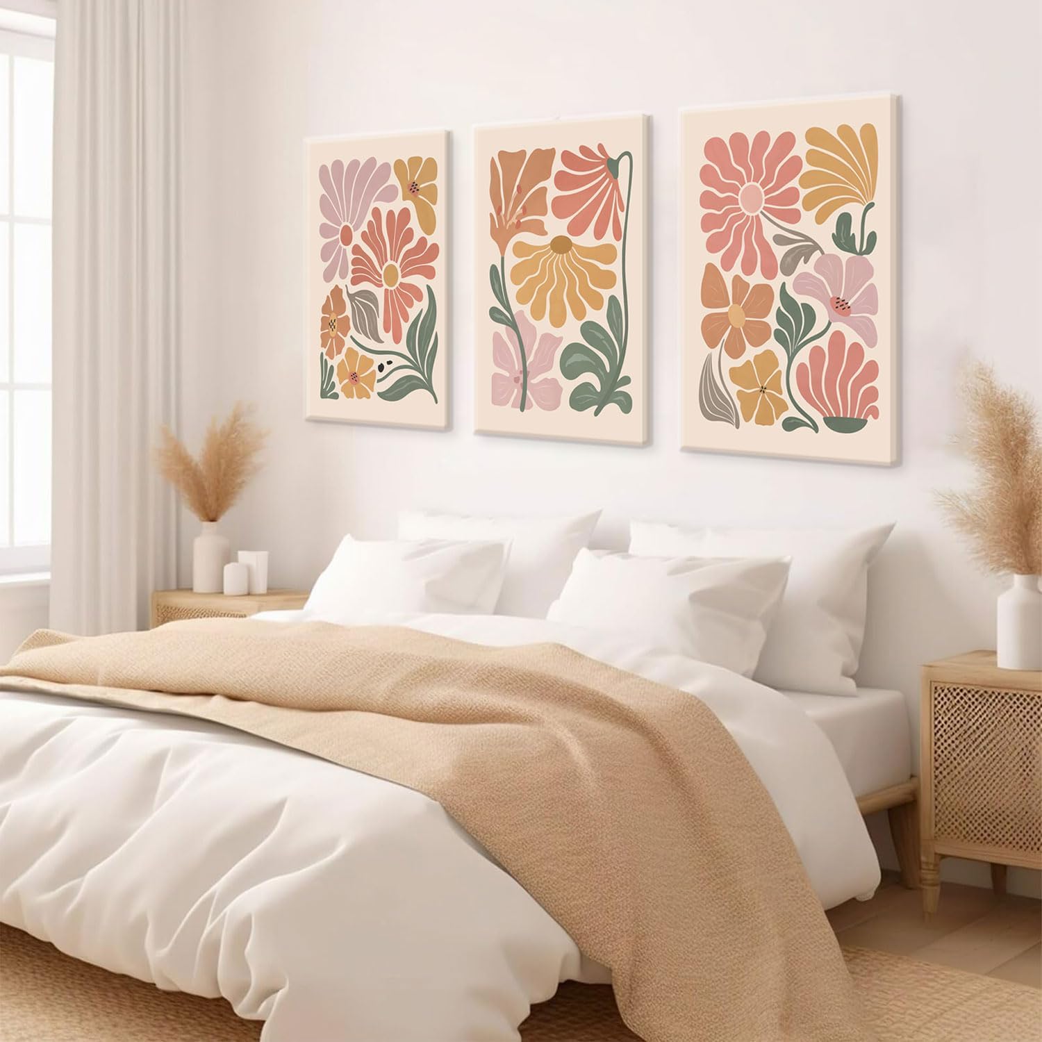 Framed Boho Beige Canvas Wall Art — 12" - View 2