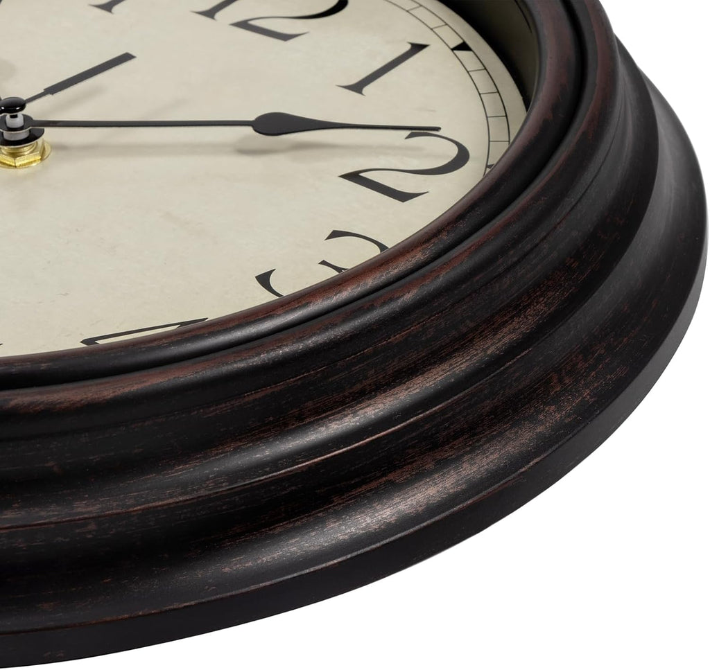 Battery Operated Mid-Century Black Wall Clock — 12" - View 4