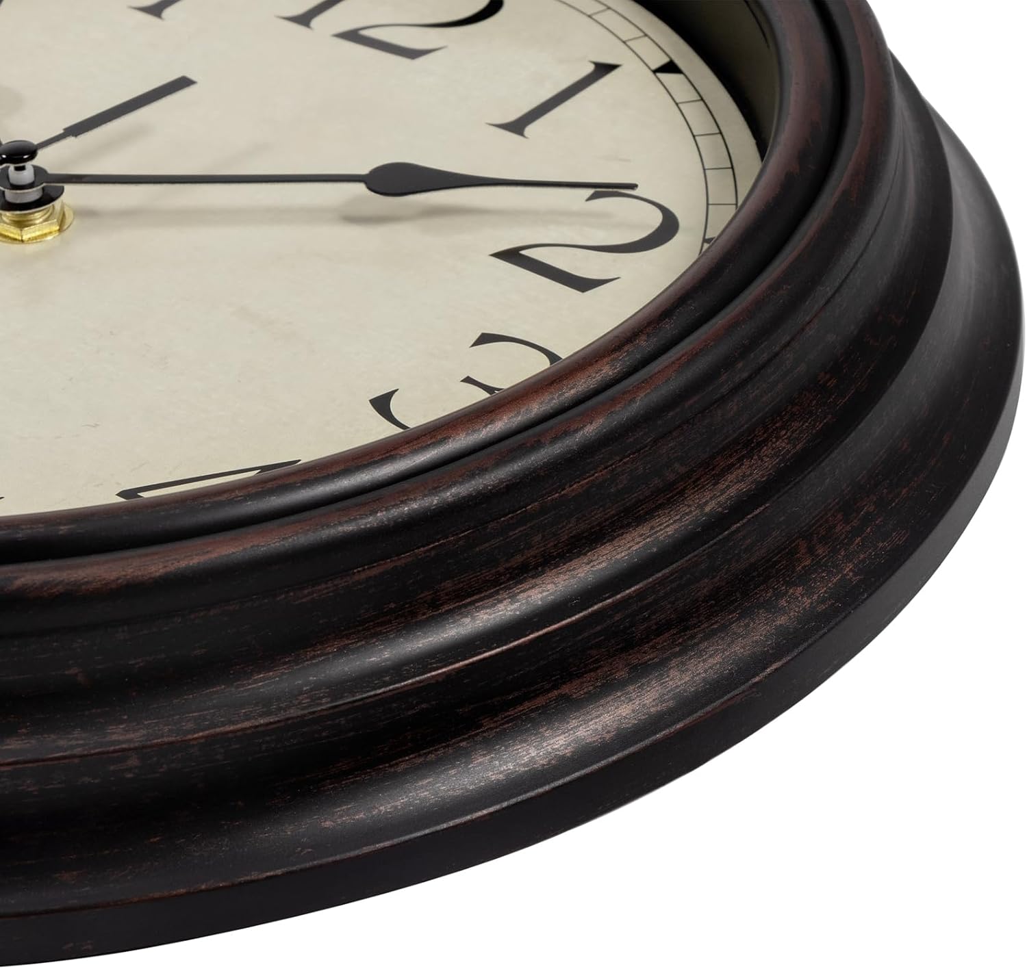 Battery Operated Mid-Century Black Wall Clock — 12" - View 4