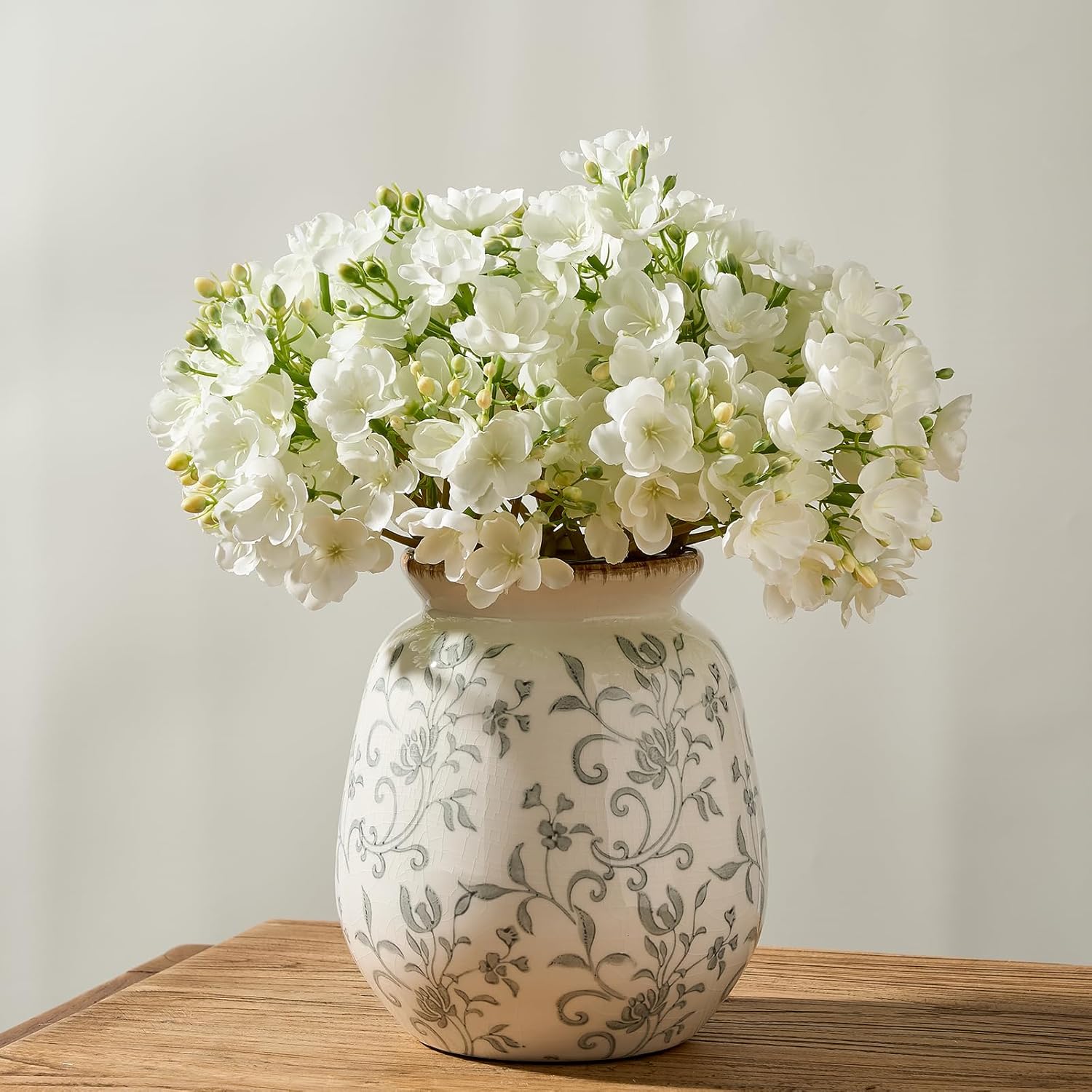Farmhouse Beige Flower Vase — 3" — 18077-gray Floral