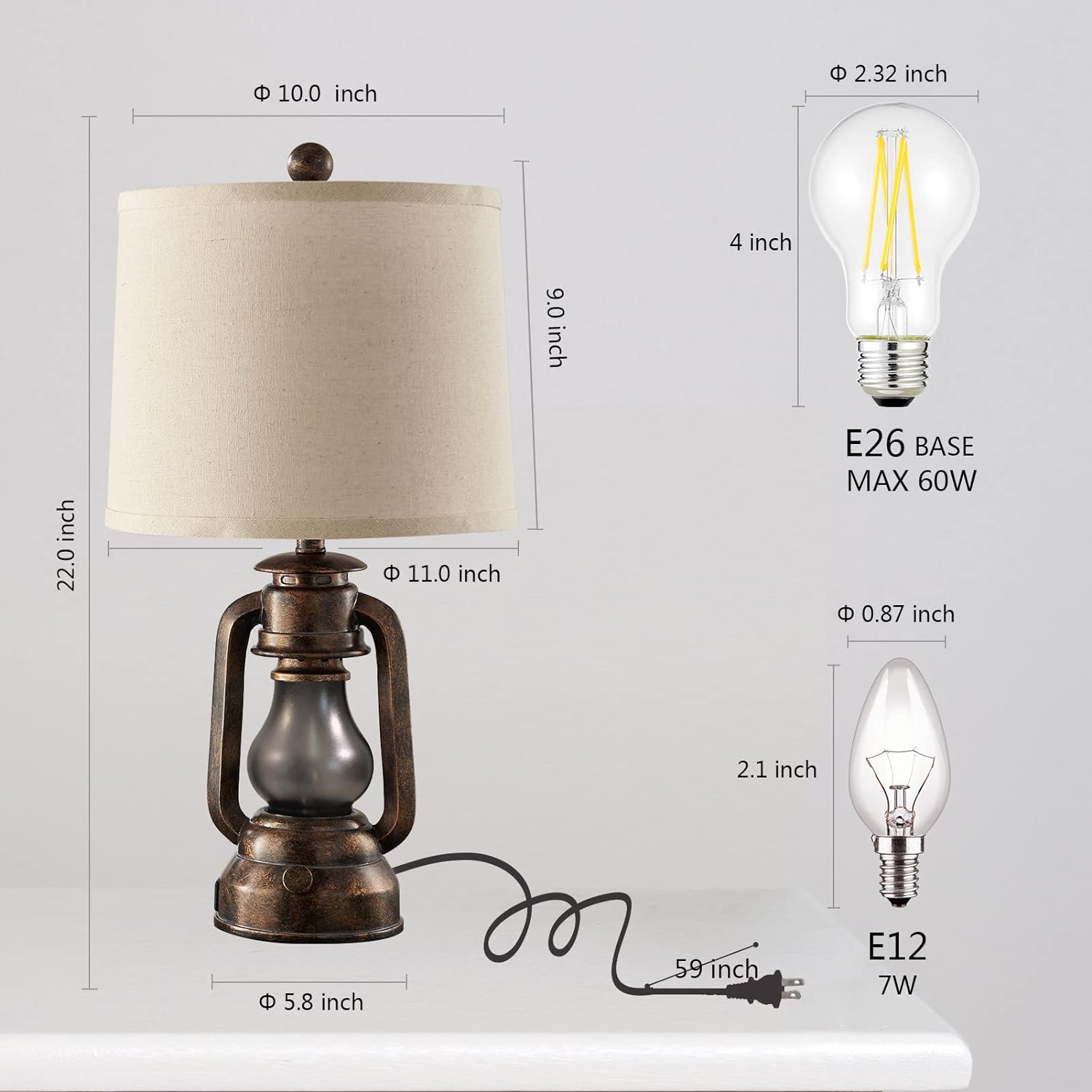 USB Charging Farmhouse Gold Desk Lamp — 22" - View 6