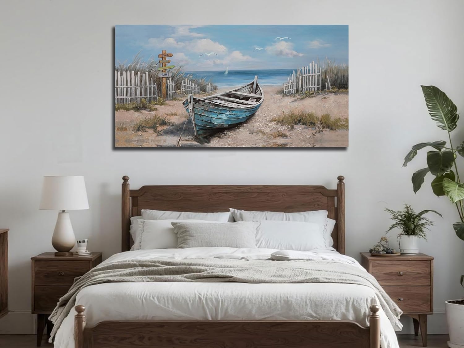 Framed Blue Canvas Wall Art — 48" - View 5