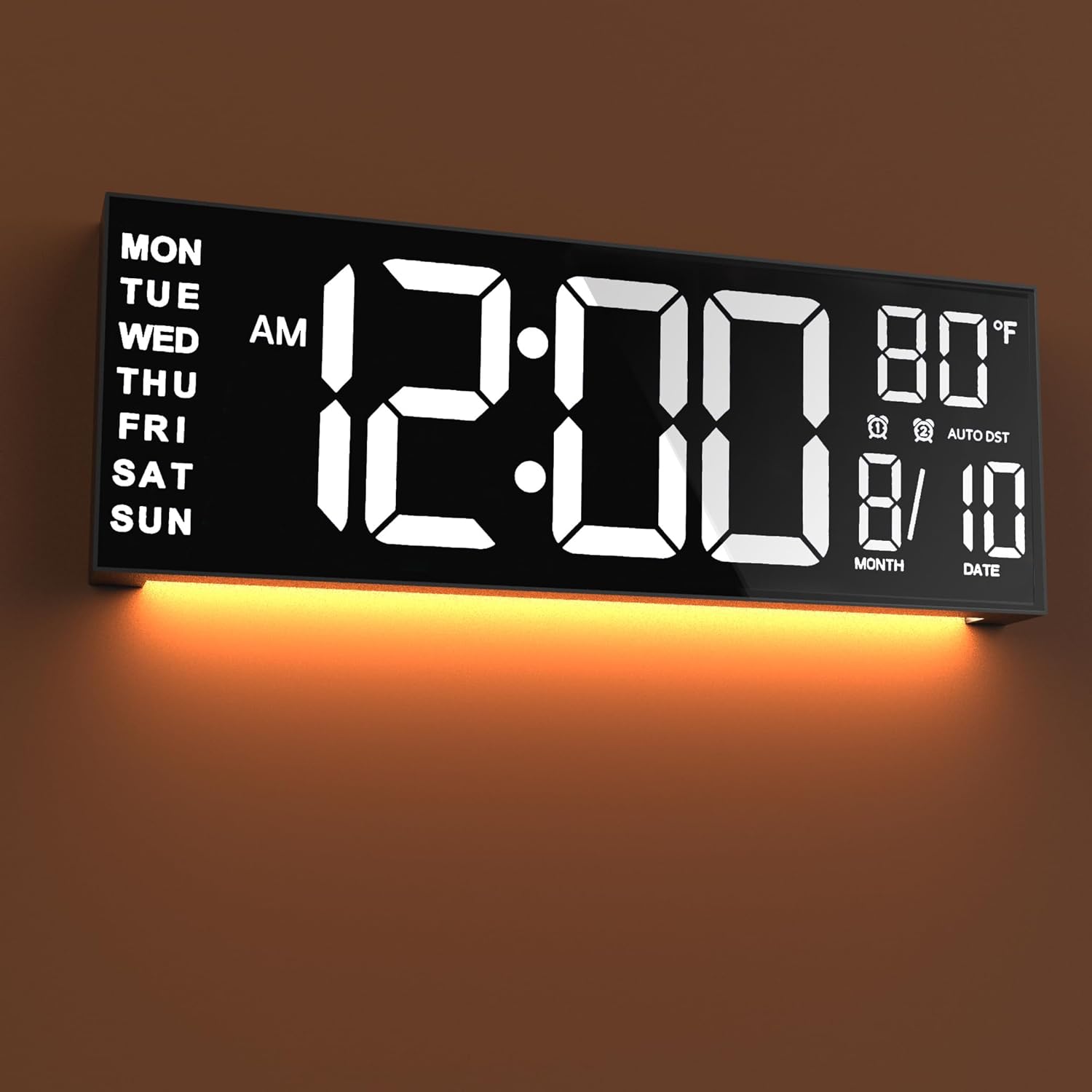 RGB Black Wall Clock — 15" — White