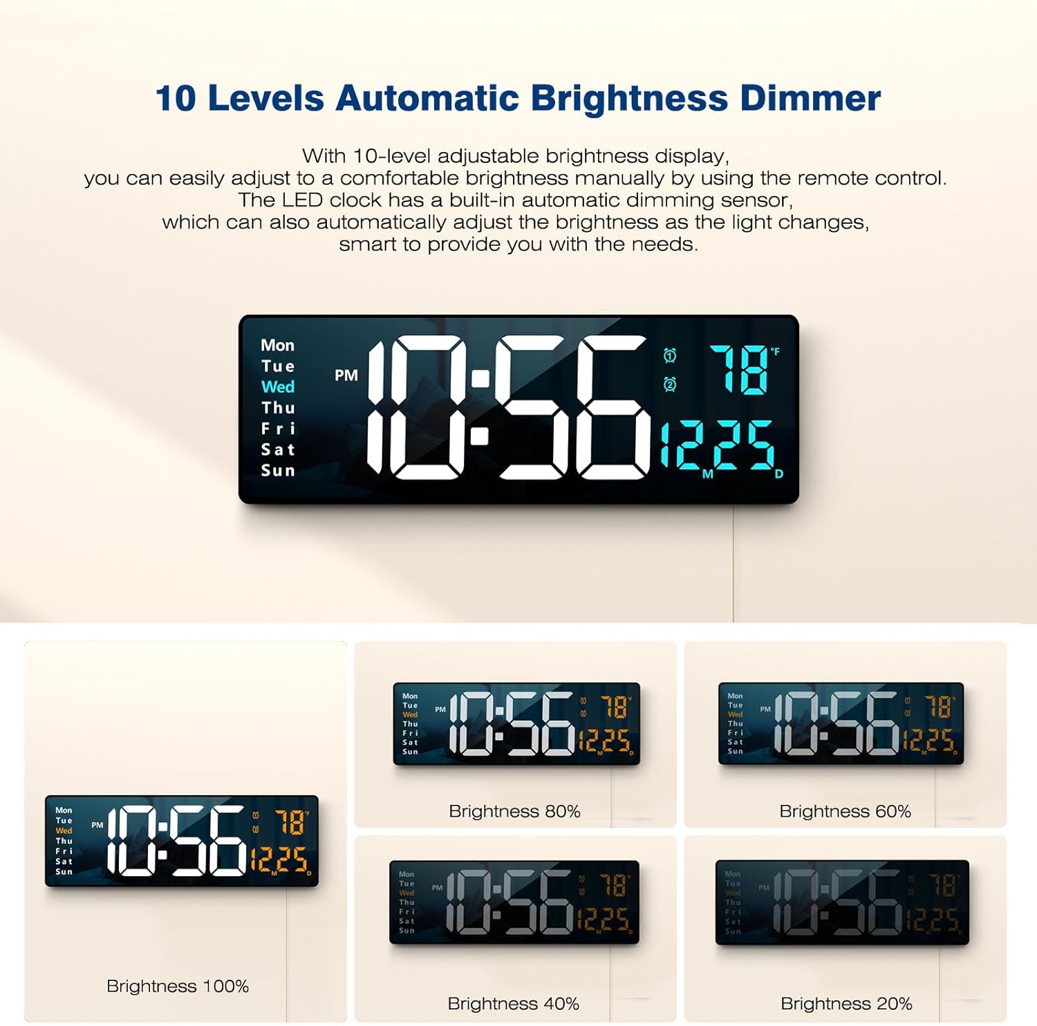 Black Wall Clock — 2" - View 5