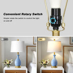 Modern Beige Bedside Lamp — 24" - View 5