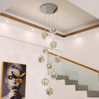 Adjustable Luxe Grey Chandelier — 10-Light - View 3