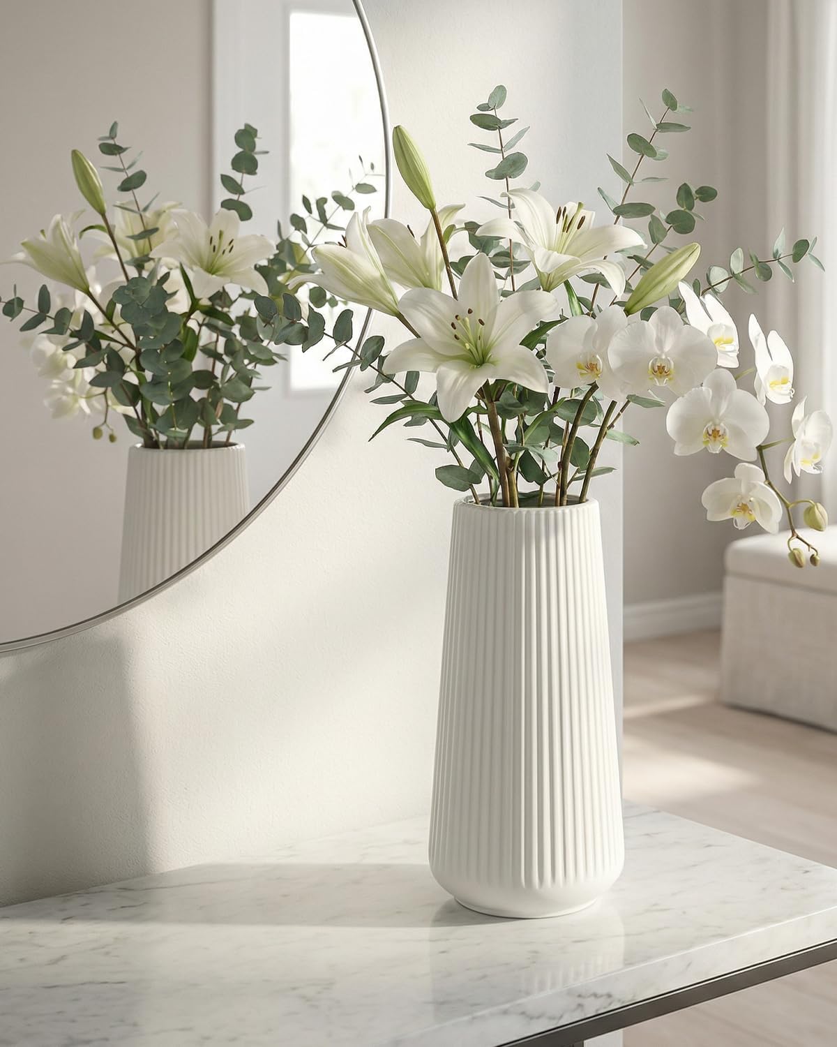Modern Black Flower Vase — 8" - View 7