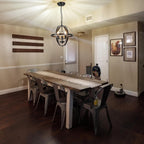 Vintage Black Chandelier — 3-Light - View 9