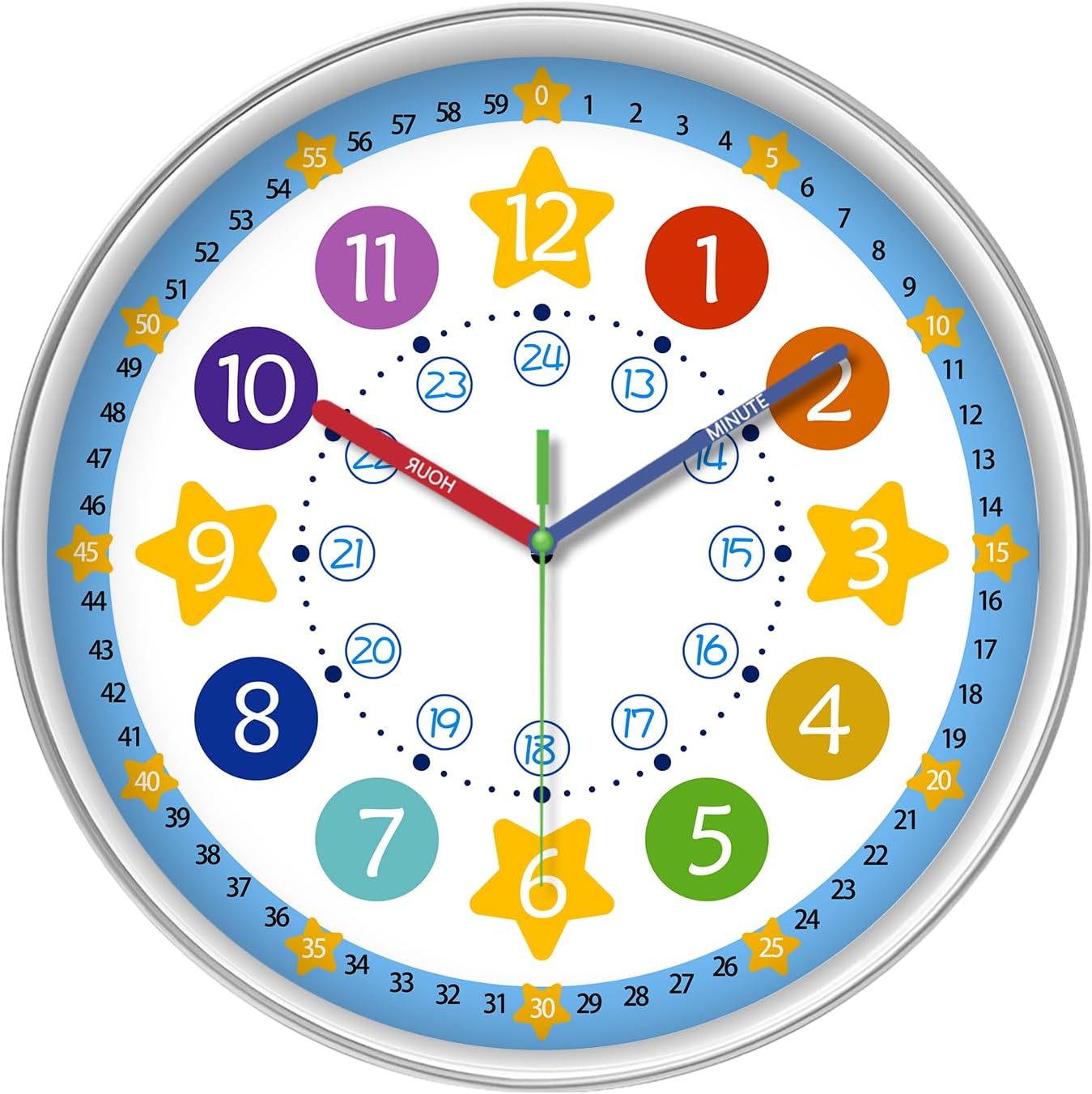 Battery Operated Black Wall Clock — 16" — 12 Inch-1pcs