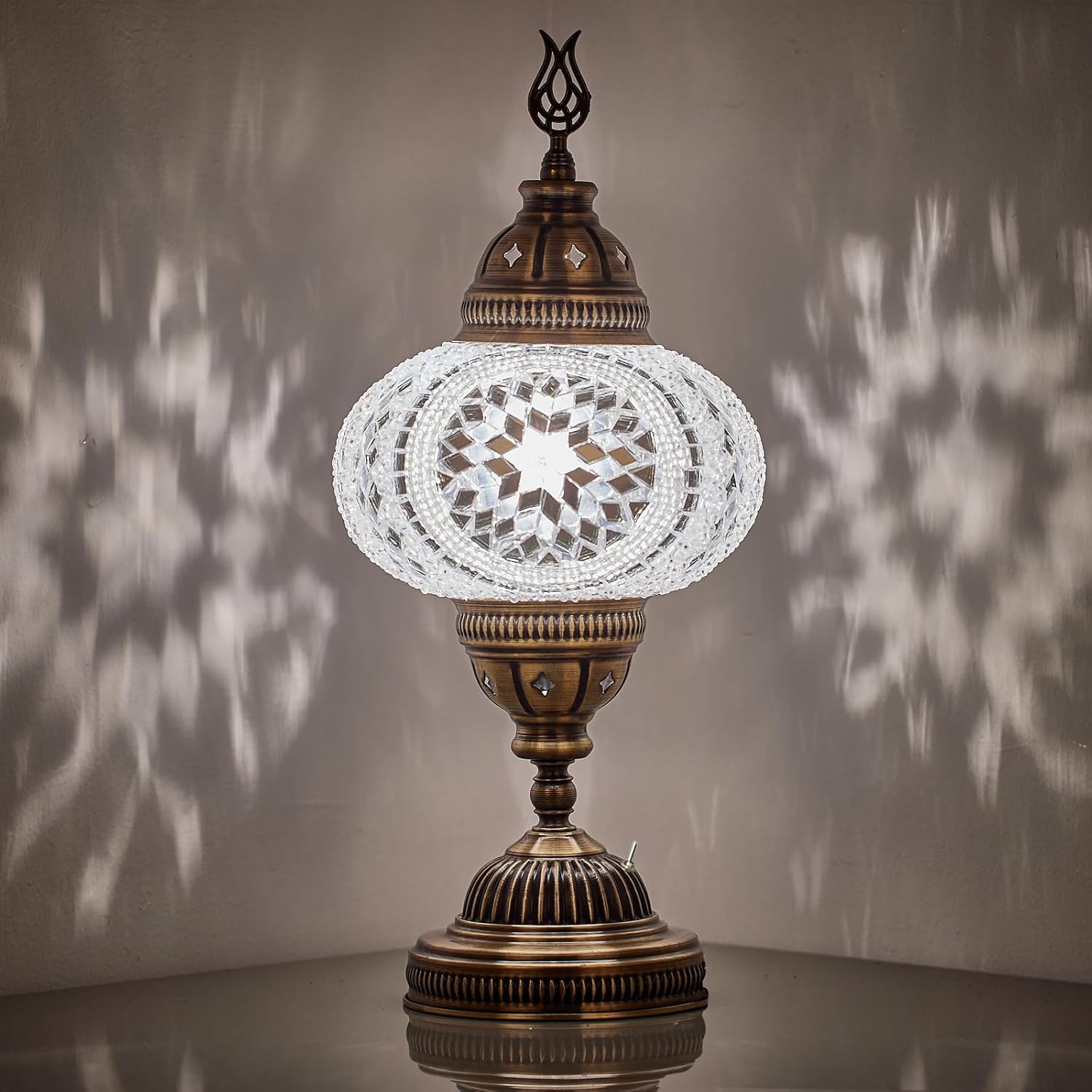 Cordless Blue Table Lamp — White