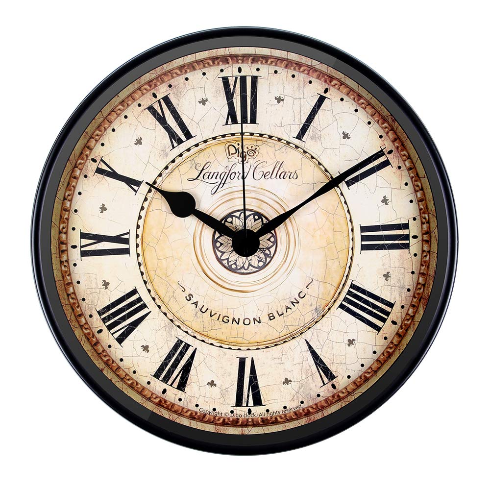 Battery Operated Mid-Century Metal Wall Clock — 12"