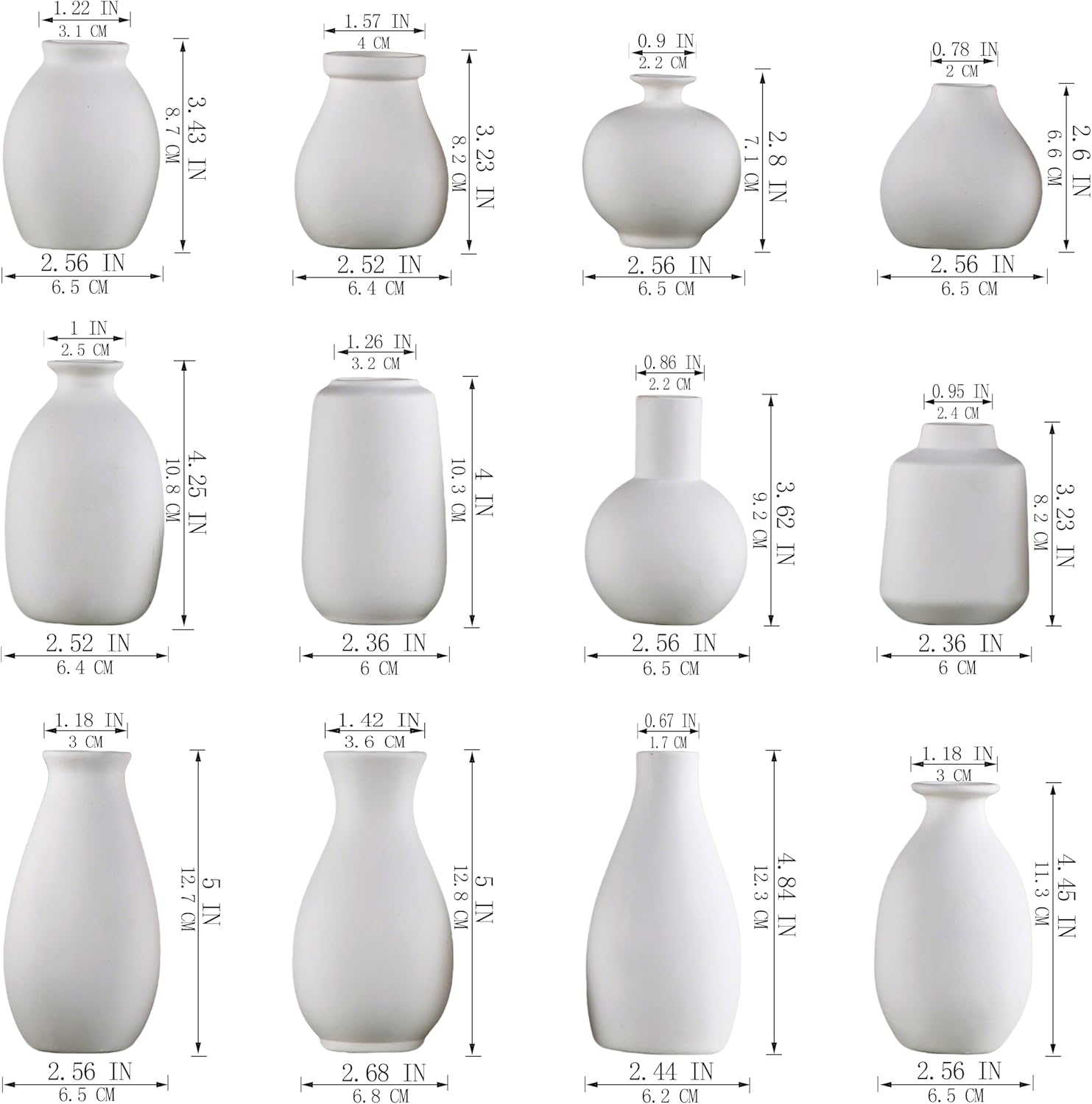 Boho Black Vase — Set of 12 - View 5