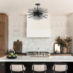 Modern Black Chandelier — 4-Light - View 5