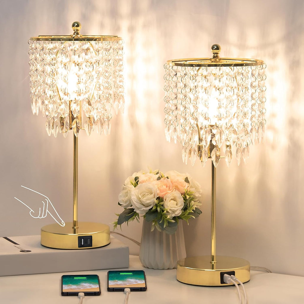 Dimmable Luxe Gold Bedside Lamp — Gold