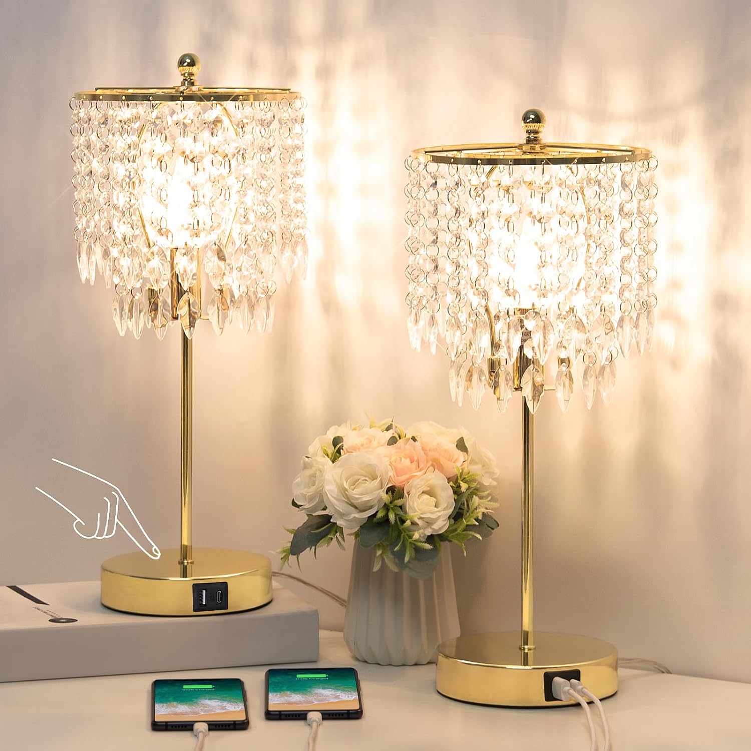Dimmable Luxe Gold Bedside Lamp — Gold