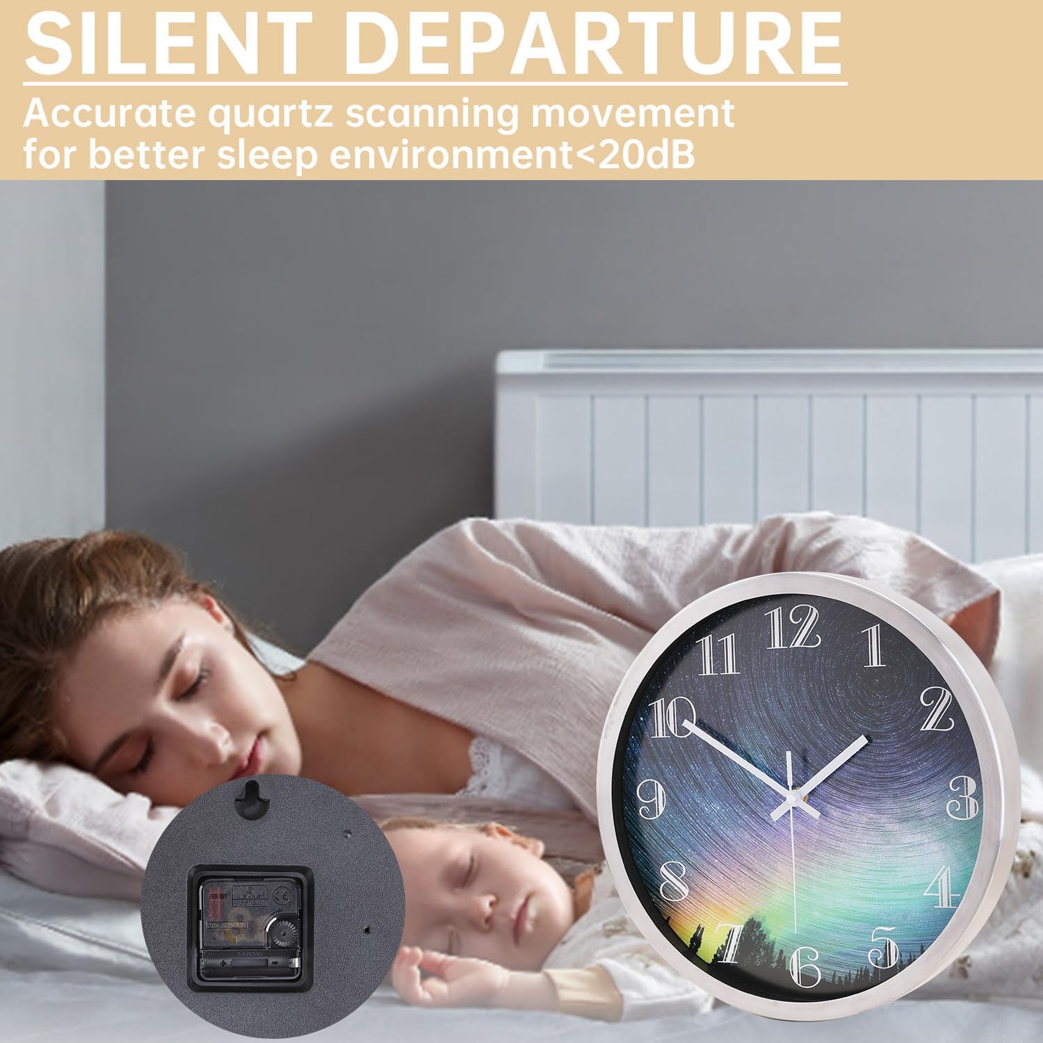 Battery Operated Modern Wall Clock — 12" - View 4