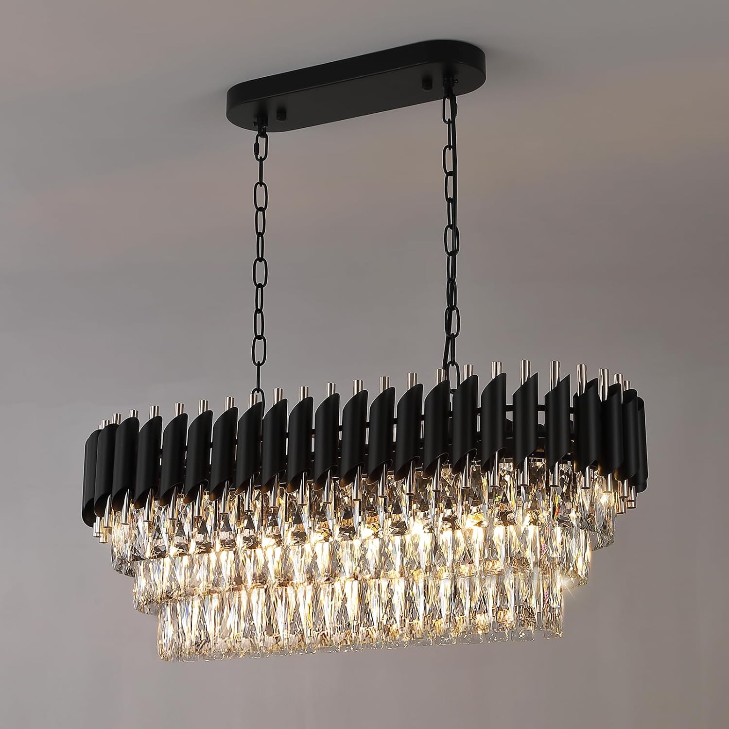 Luxe Black Chandelier — 20" — Black