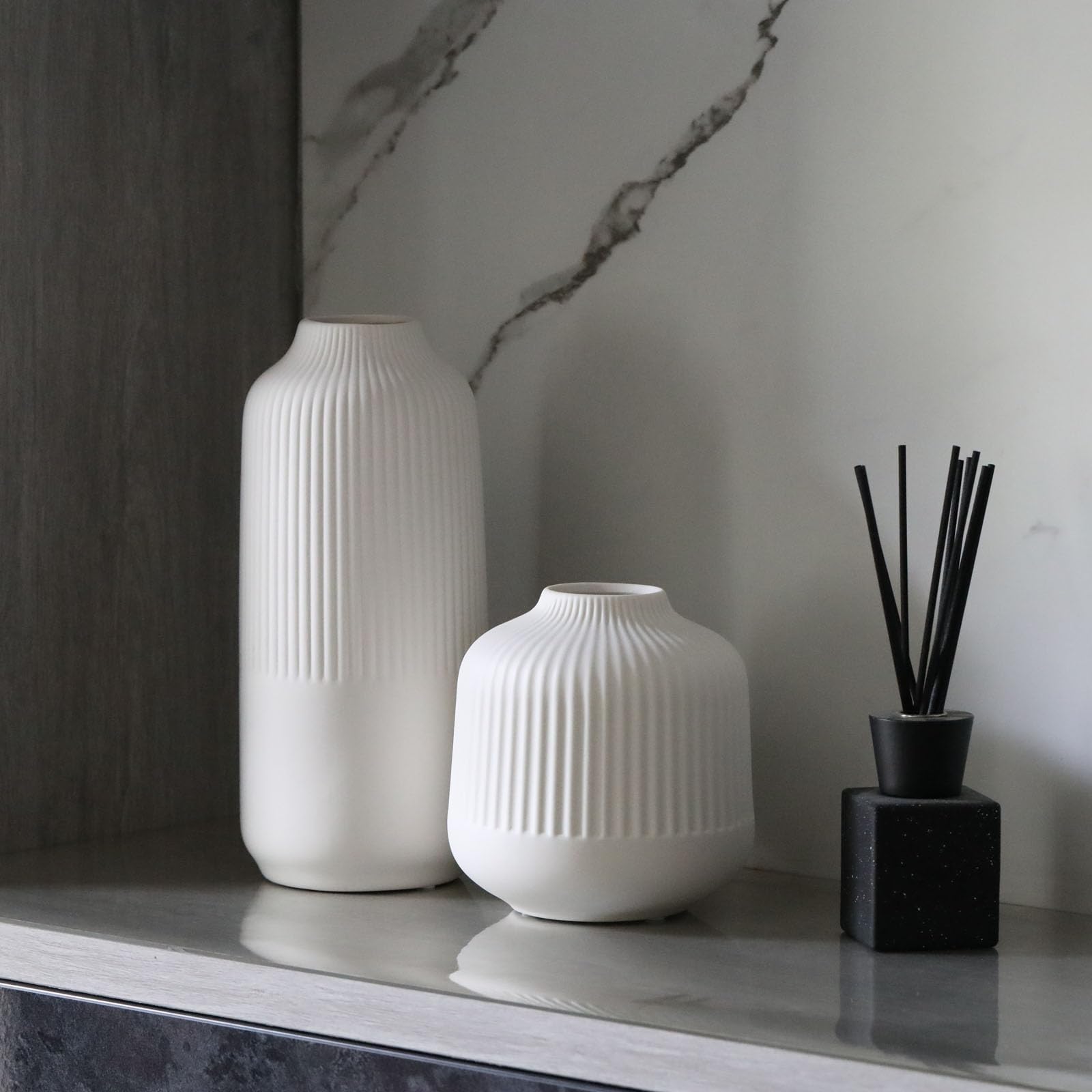 Boho Black Flower Vase — Set of 2