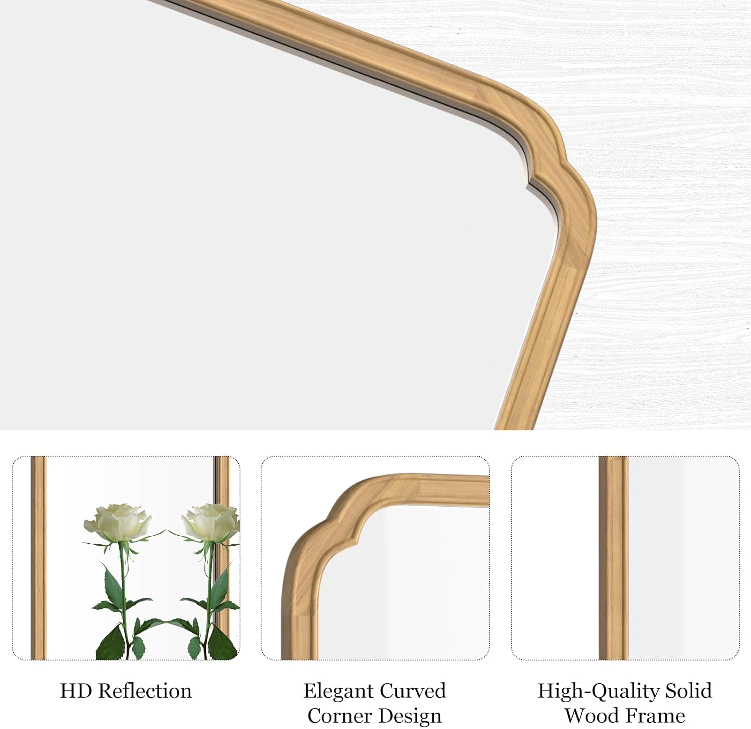 Farmhouse Beige Wall Mirror — 36" - View 4