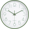 Battery Operated Modern Black Wall Clock — 16" — 8'' Green