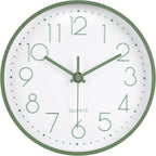 Battery Operated Modern Black Wall Clock — 16" — 8'' Green