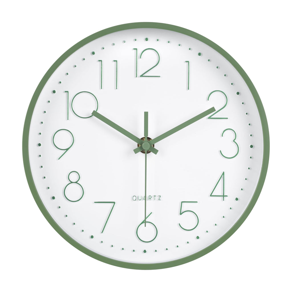 Battery Operated Modern Black Wall Clock — 8"
