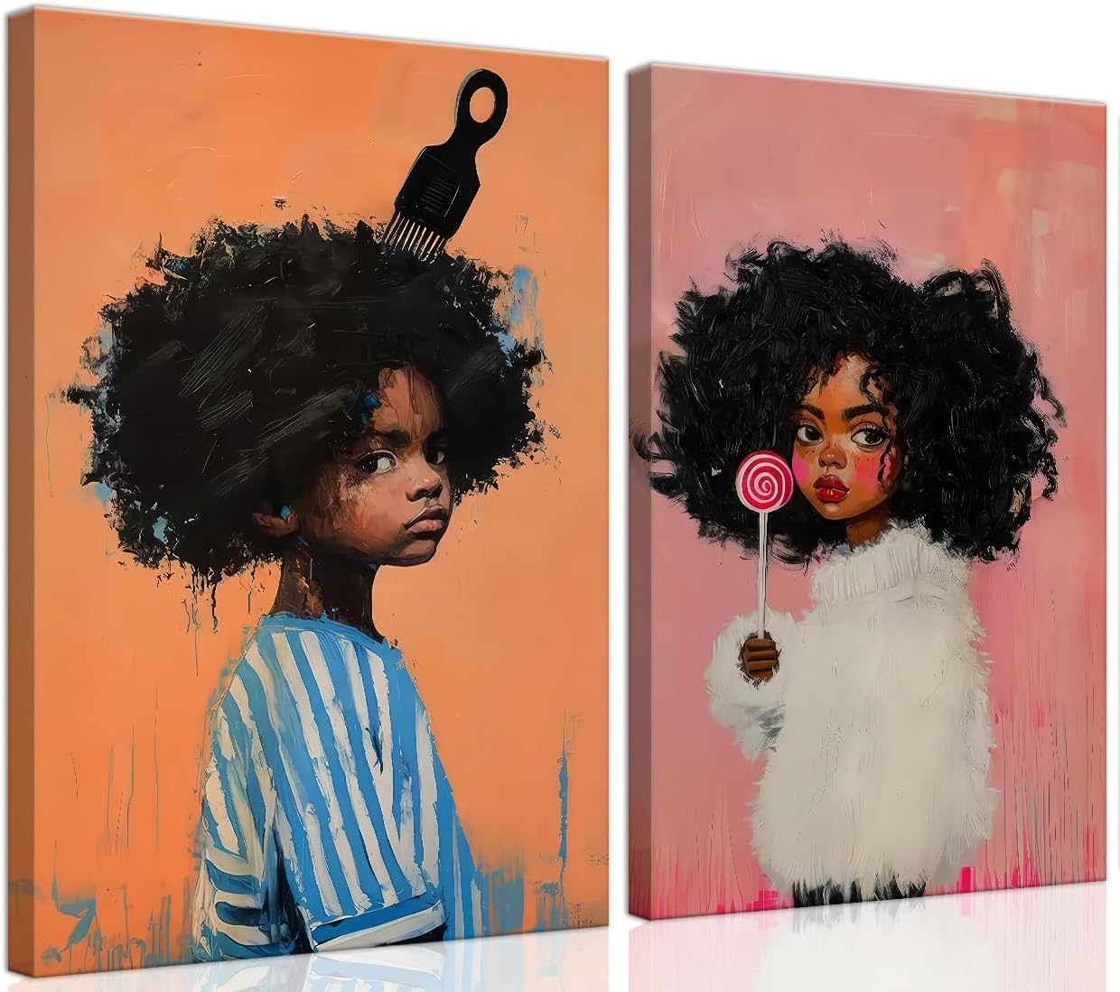 Modern Black Wall Decor — 16" — black kids girl