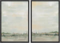Framed Boho Fabric Wall Art — 16" — 24" x 36" x 2 Panels BLACK