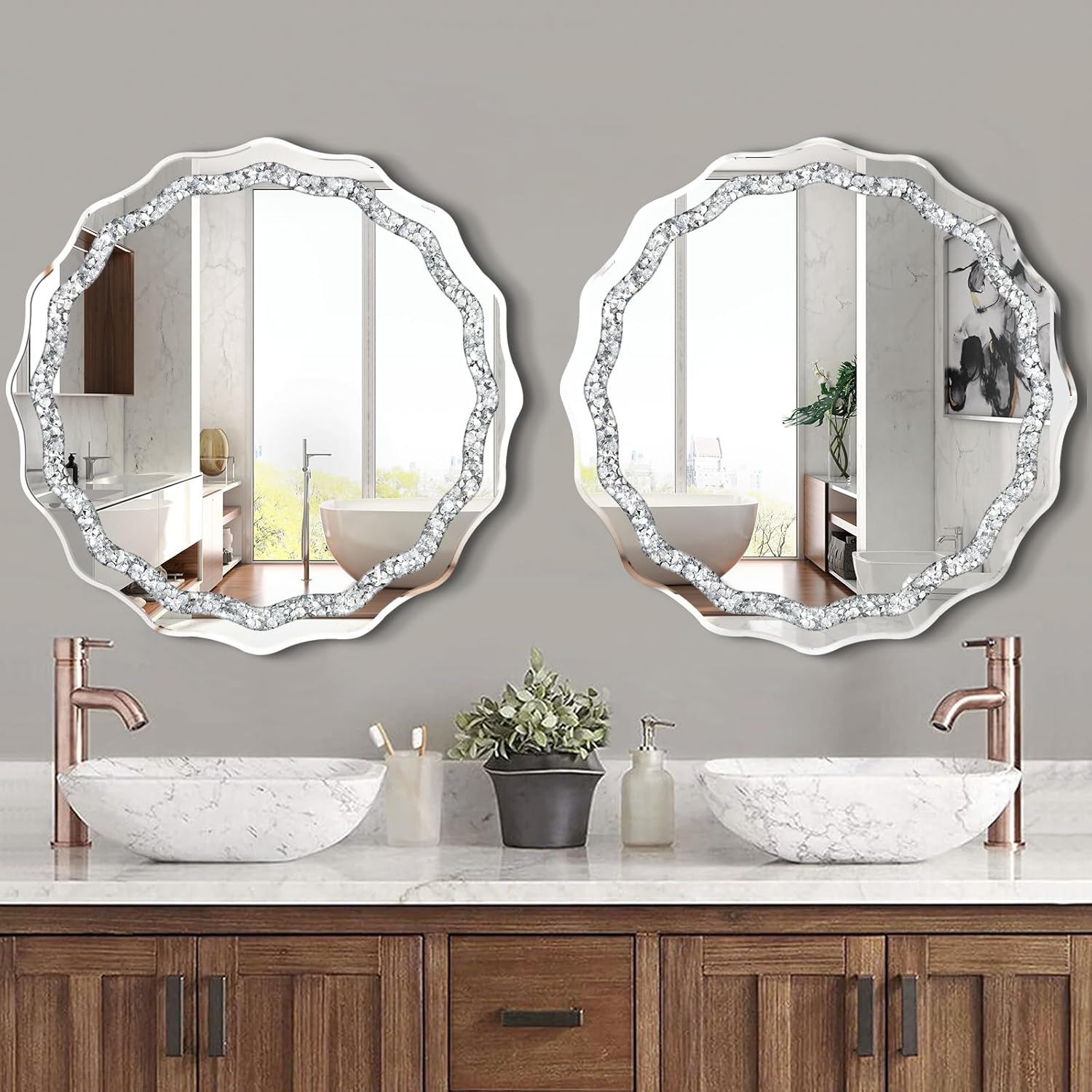 Beveled Luxe Silver Wall Mirror — 31.5" - View 5