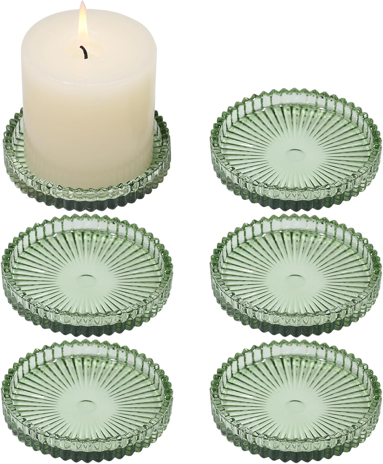 Blue Pillar Candle — 4" — Green