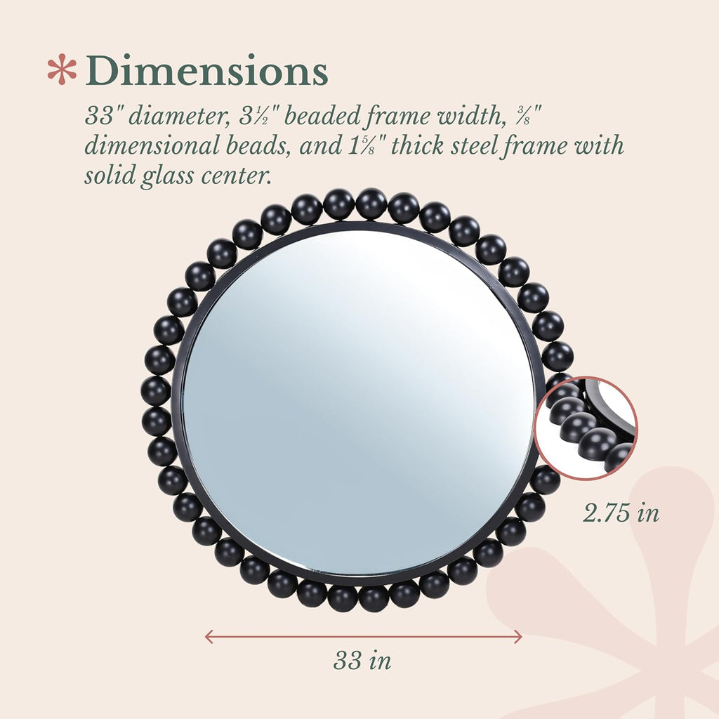 Luxe Glass Round Mirror — 33" - View 3