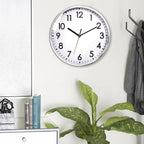 Battery Operated Modern Silver Wall Clock — 12" - View 9