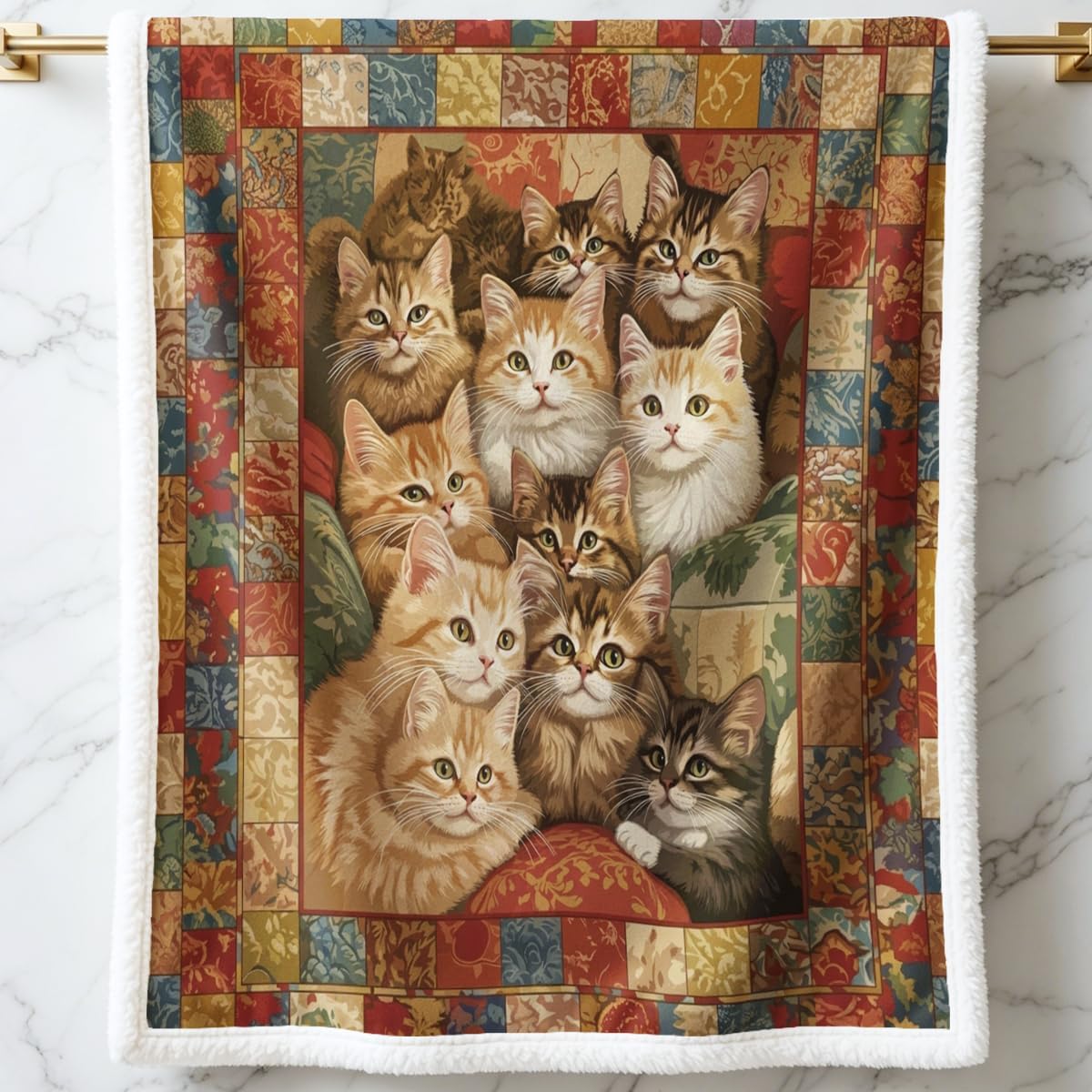 Modern Black Throw Pillow — 50" — Rainbow Colorful Cat