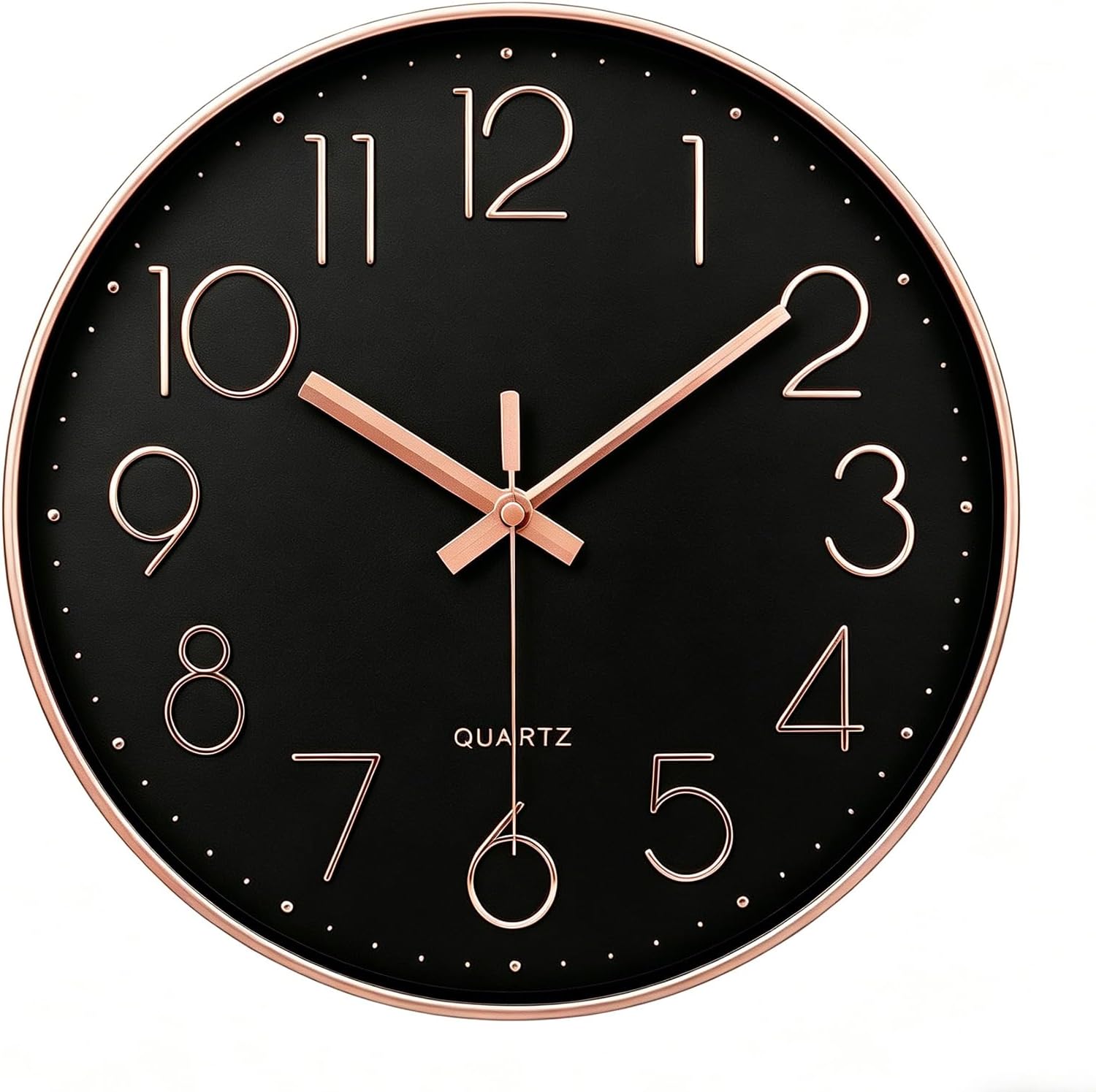Modern Black Wall Clock — 16" — 12 Inch