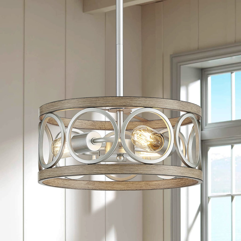 Adjustable Farmhouse Black Chandelier — 3-Light