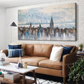 Framed Beige Canvas Wall Art — 40" — 58"L x 29"W