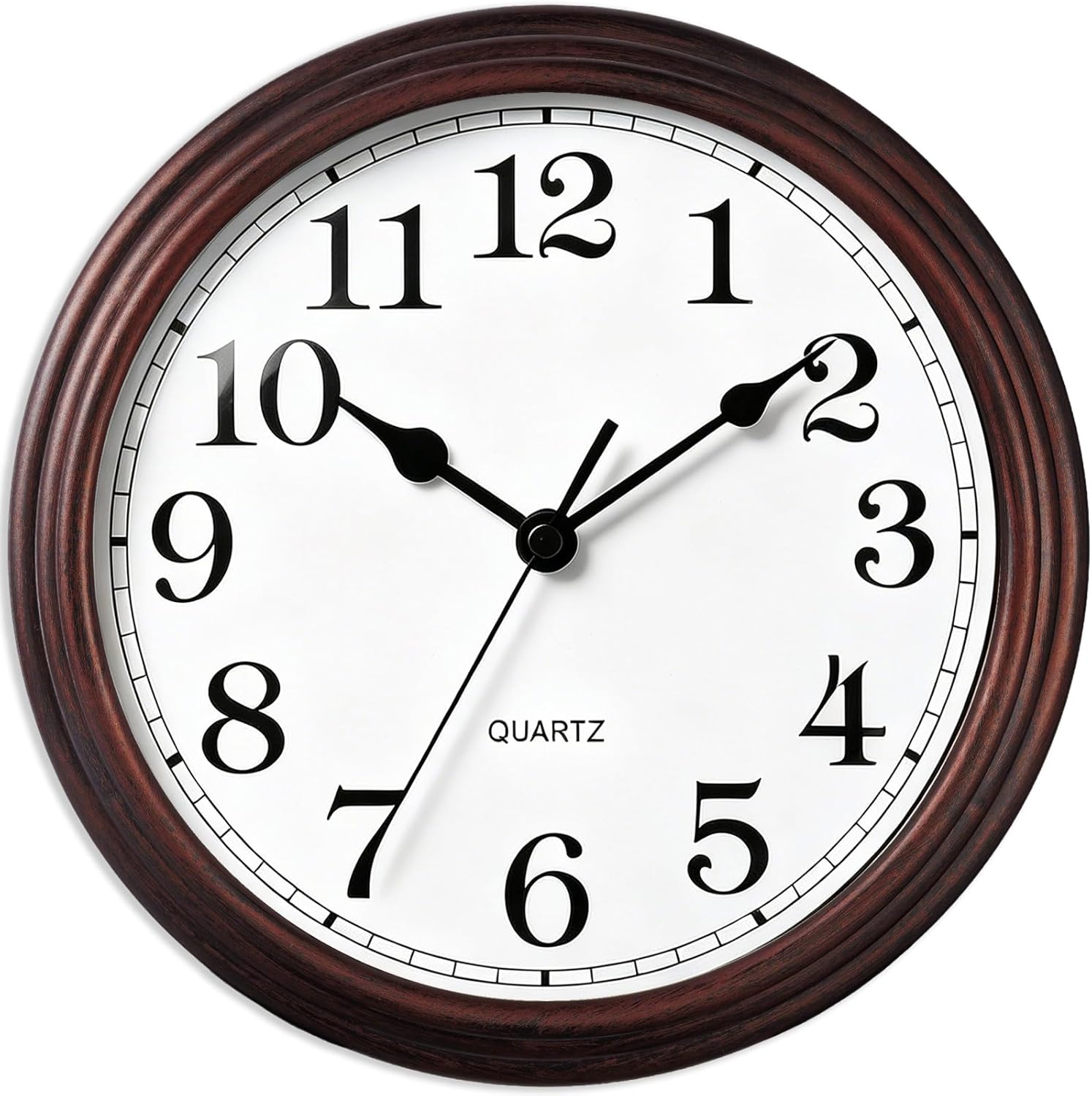 Battery Operated Gold Wall Clock — 12" — C_bronze White