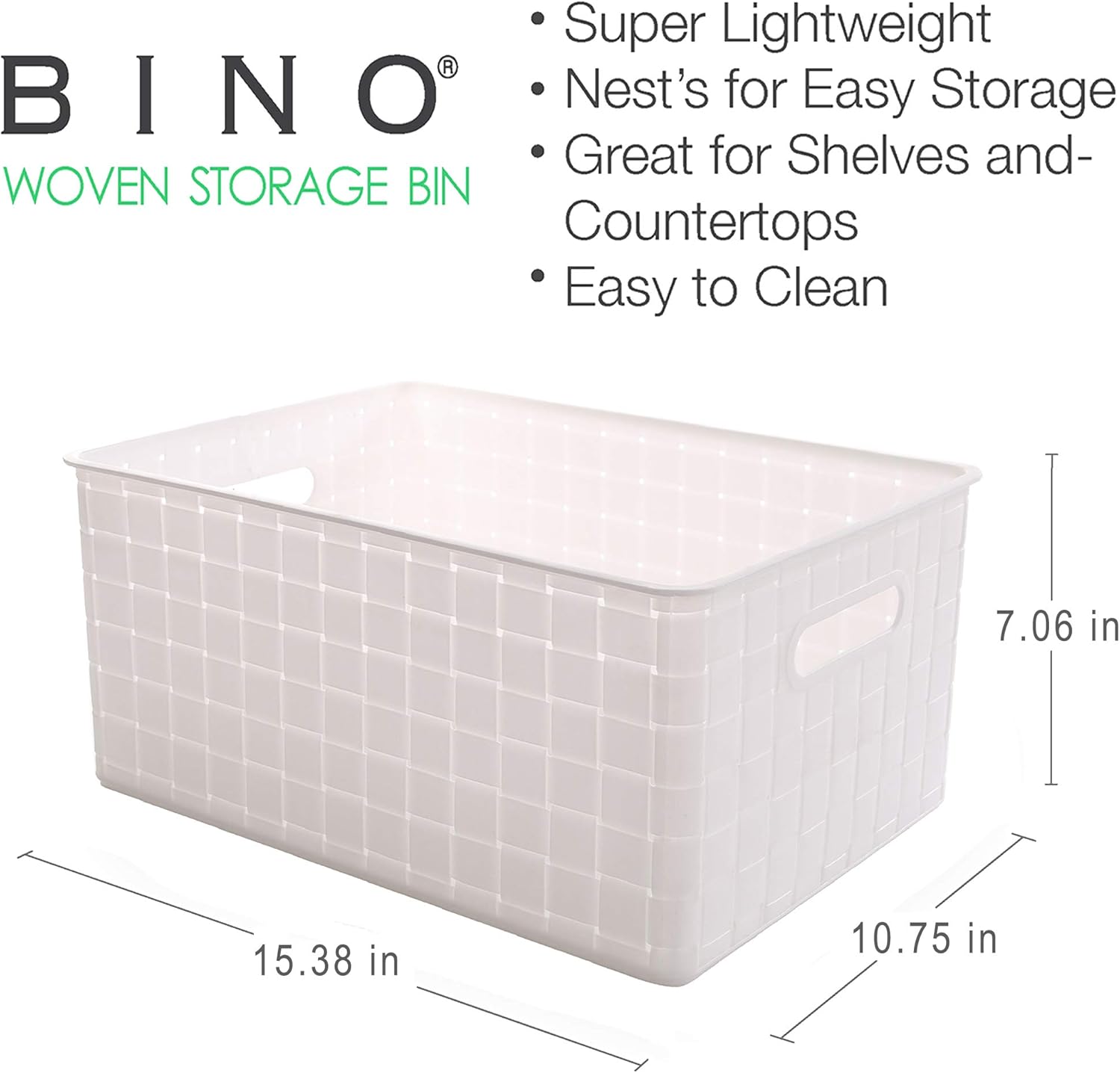 Rectangular Black Storage Basket - View 2