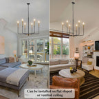Farmhouse Black Chandelier — 6-Light - View 3