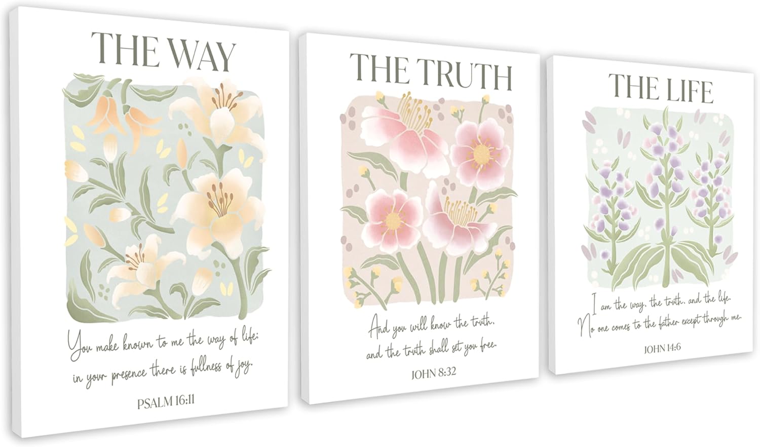 Framed Fabric Wall Decor — 11x14 — The Way, The Truth, The Life