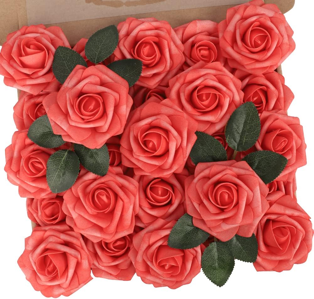 Beige Artificial Flowers — Coral