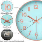 Battery Operated Black Wall Clock — 12" - View 6