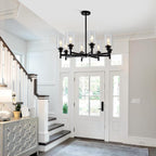 Farmhouse Black Chandelier — 8-Light - View 6