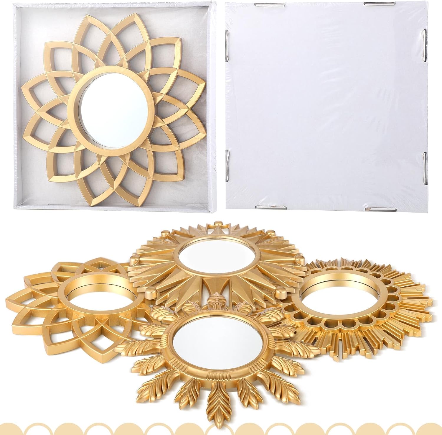 Boho Gold Mirror — Set of 4 - View 2