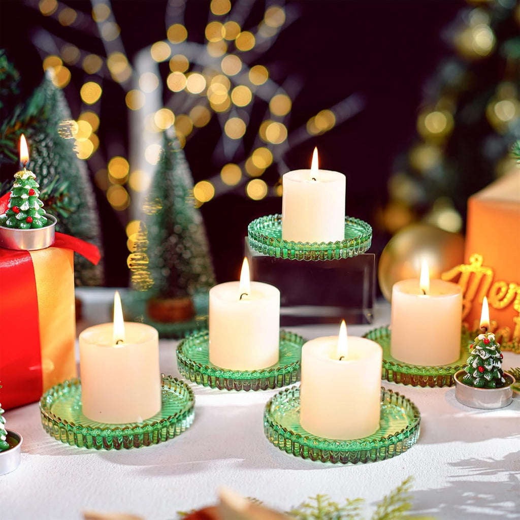Round Luxe Black Pillar Candle — 4" - View 4