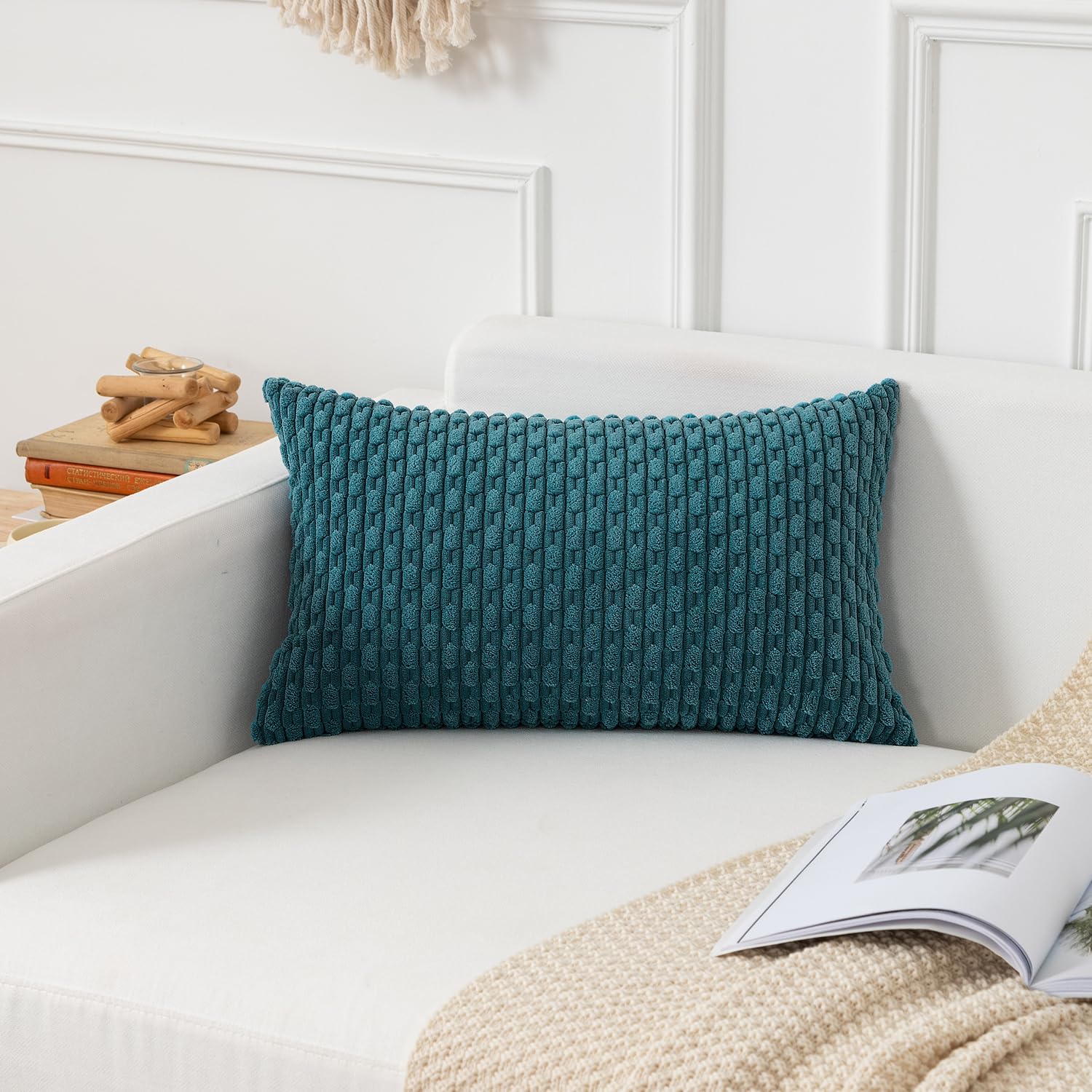 Lumbar Boho Beige Throw Pillow Cover — 36" — 24" x 16" (Pack of 1)