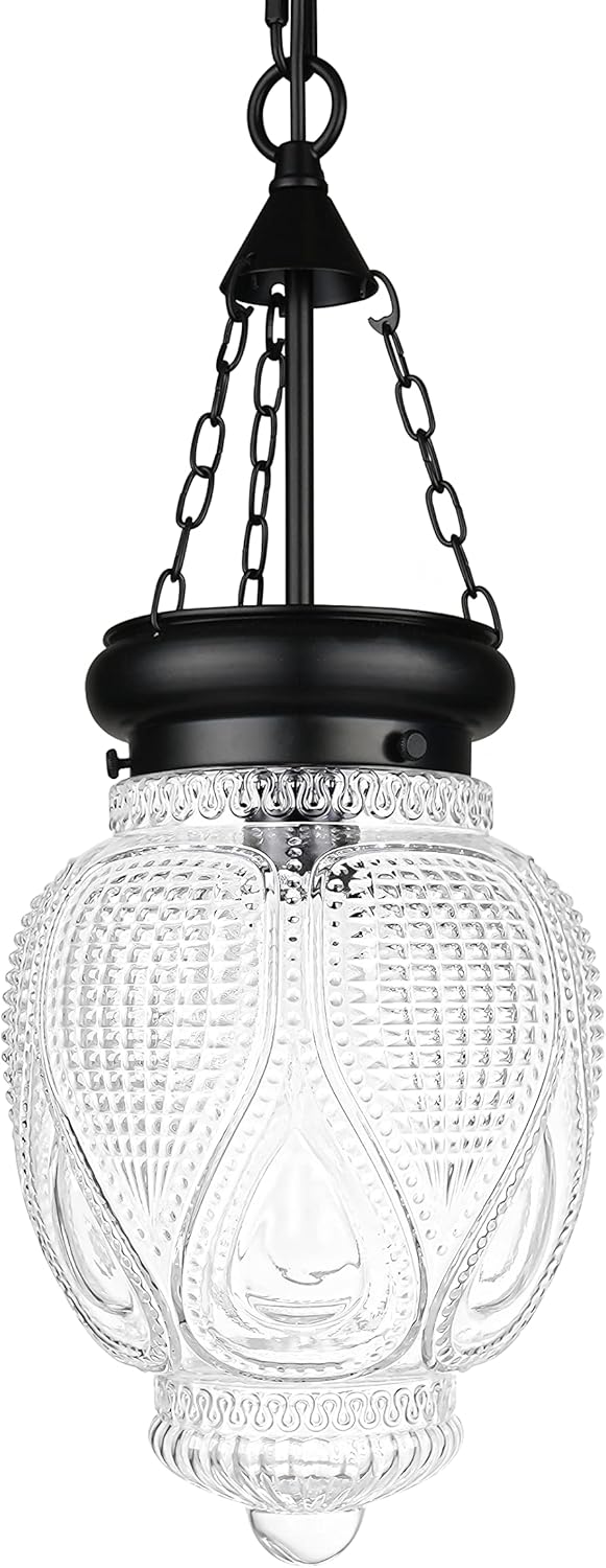 Adjustable Luxe Black Pendant Light — 8in