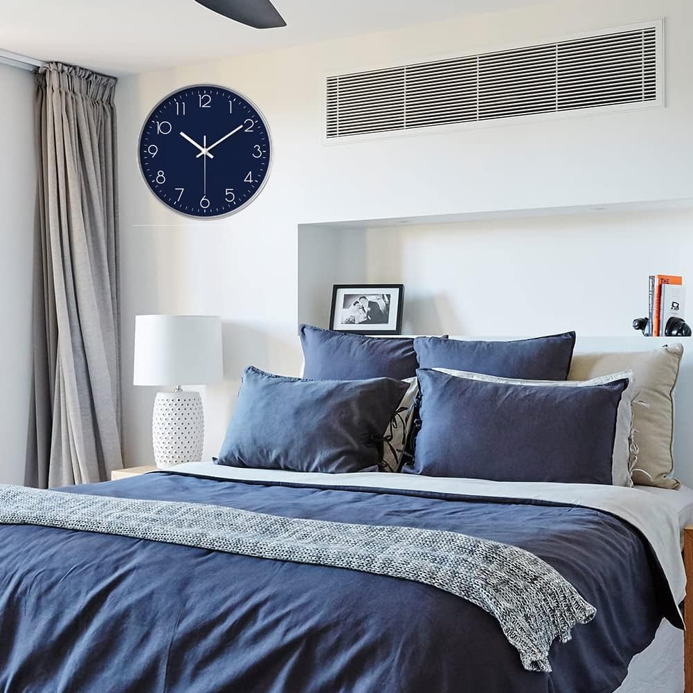 Battery Operated Blue Wall Clock - View 4