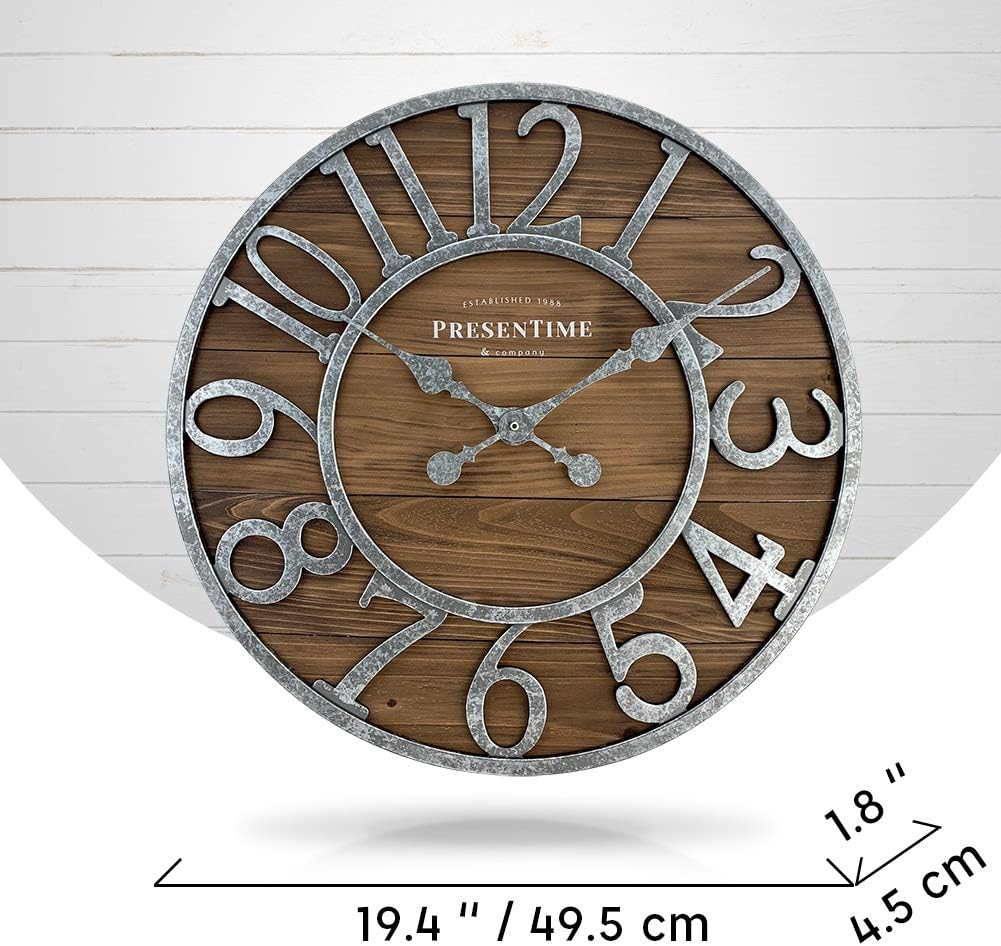 Vintage Farmhouse Wood Clock — 5" - View 5