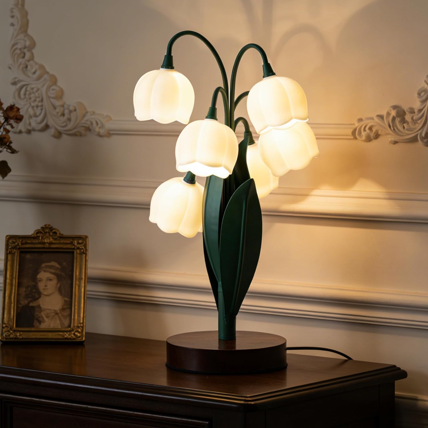 Vintage Green Bedside Lamp — Dark Green